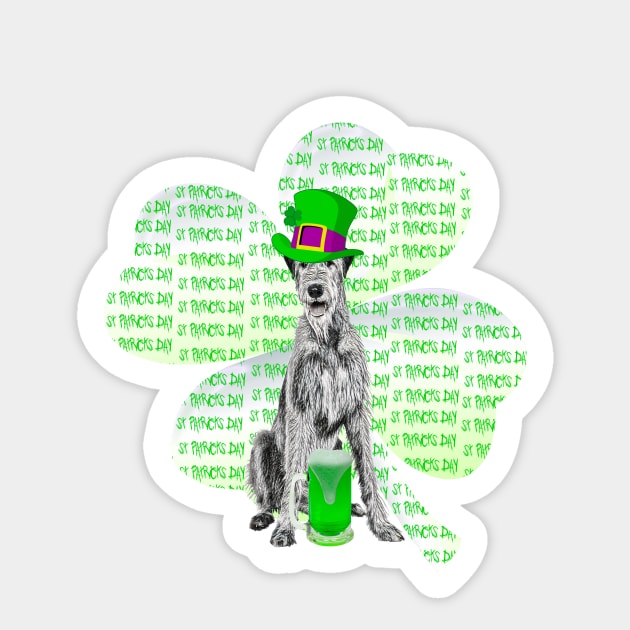 Irish Wolfhound St Patrick’s Day Design Sticker by NikkiBear67